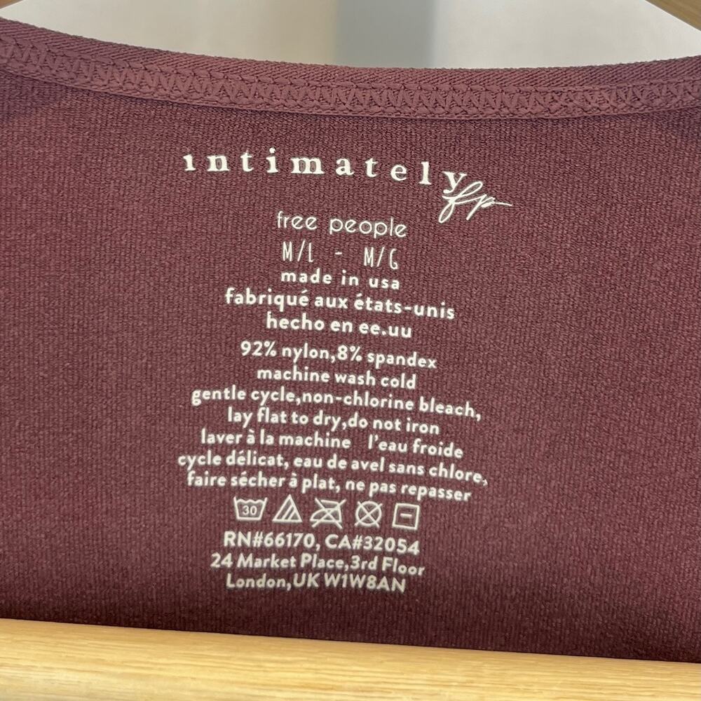 NWT FREE PEOPLE Intimately Makes Sense Top Keyhole Long Sleeve Purple Size M L - Picture 8 of 9